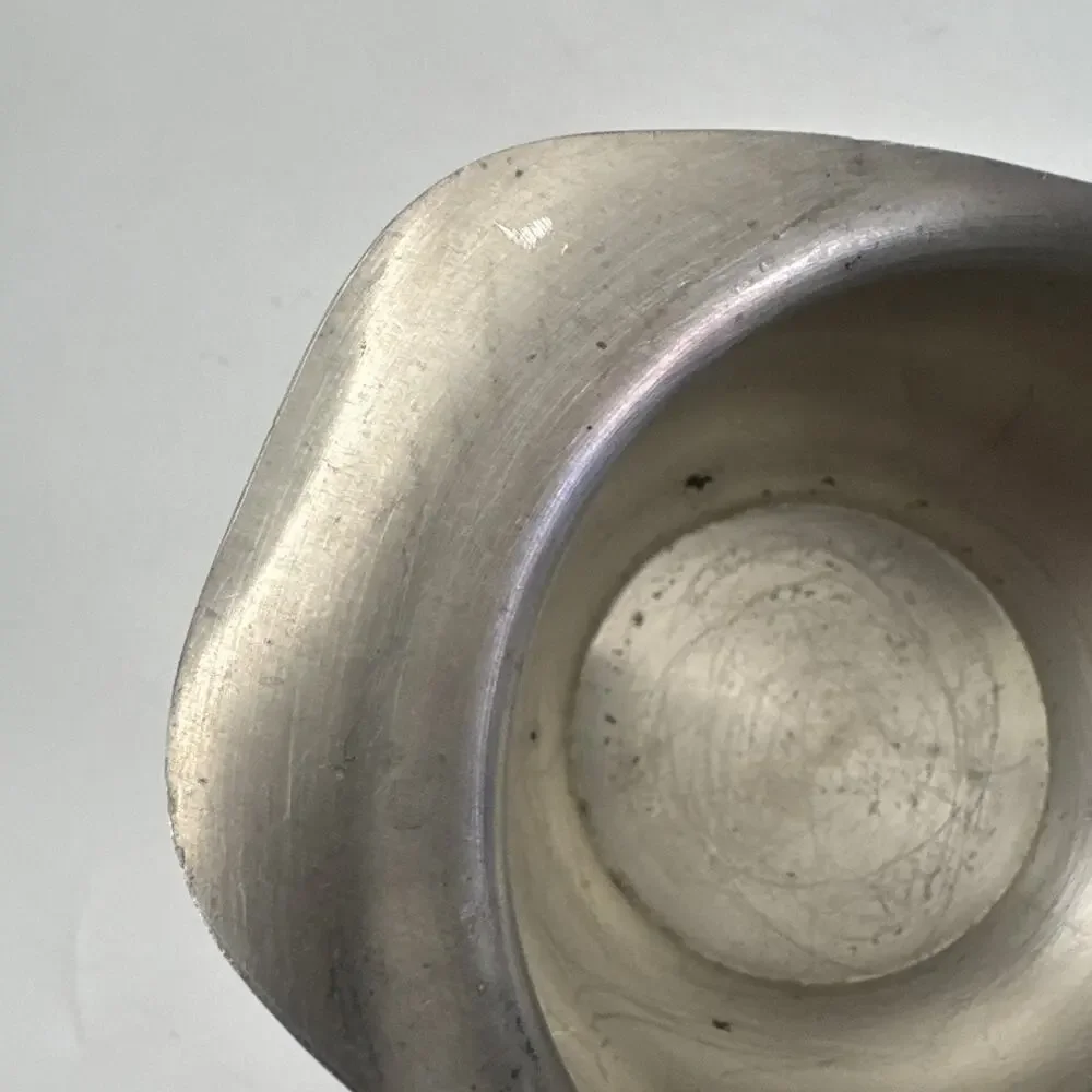 VTG Web Pewter 1175 Double Spout Butter Brandy Candy Warmer Wood Handle - Picture 10 of 12